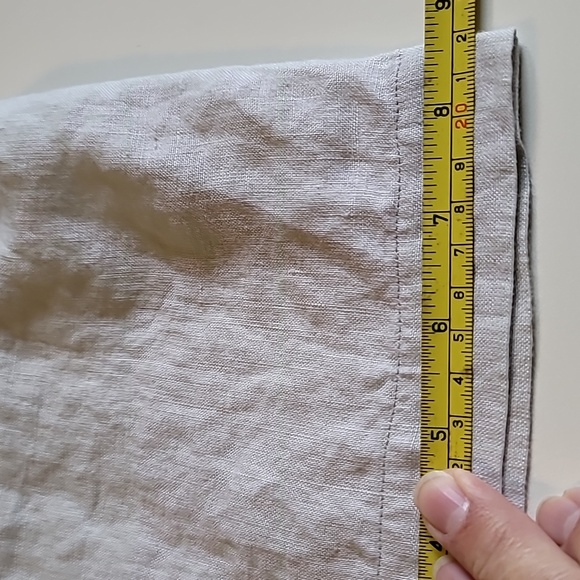 Cynthia Rowley linen slacks womens 14 ecru front cargo & back patch pocket - Picture 11 of 14